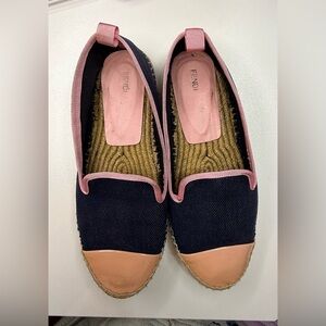 Fendi Women's Black and Pink Espadrilles